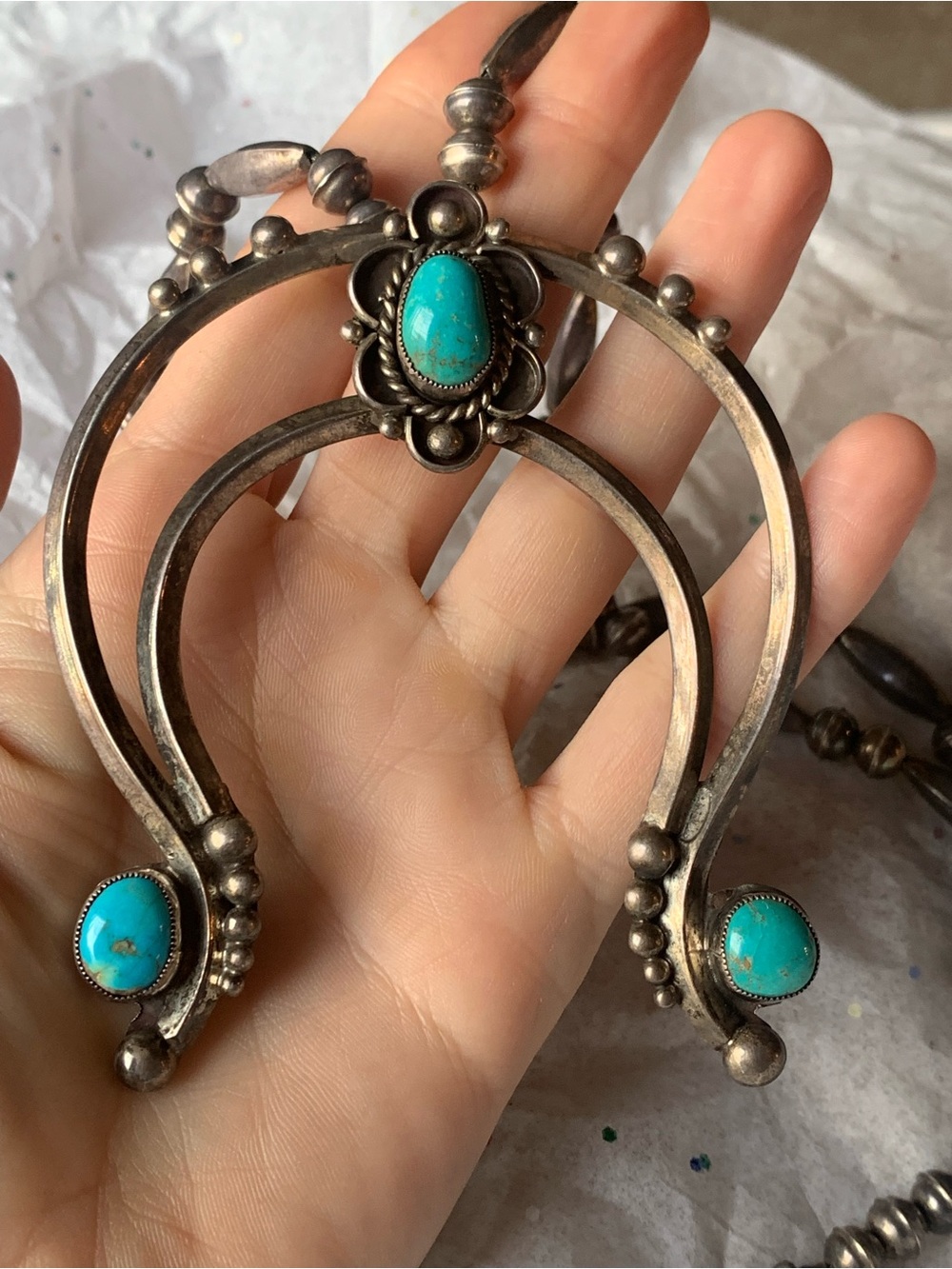 Big Naja Necklace With Turquoise Signed